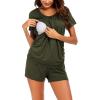 Ekouaer Womens Nursing Pajamas Maternity Breastfeeding Pjs Sleepwear Layer Soft Postpartum Lounge Set Pregnancy Clothes(A Olive)