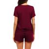 Ekouaer Womens Nursing Pajamas Maternity Breastfeeding Pjs Sleepwear Layer Soft Postpartum Lounge Set Pregnancy Clothes(A Wine Red)