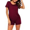 Ekouaer Womens Nursing Pajamas Maternity Breastfeeding Pjs Sleepwear Layer Soft Postpartum Lounge Set Pregnancy Clothes(A Wine Red)
