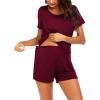 Ekouaer Womens Nursing Pajamas Maternity Breastfeeding Pjs Sleepwear Layer Soft Postpartum Lounge Set Pregnancy Clothes(A Wine Red)
