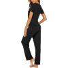 Ekouaer Womens Nursing Pajamas Maternity Breastfeeding Pjs Sleepwear Layer Soft Postpartum Lounge Set Pregnancy Clothes(B Black)