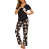 Ekouaer Womens Nursing Pajamas Maternity Breastfeeding Pjs Sleepwear Layer Soft Postpartum Lounge Set Pregnancy Clothes(B Floral Black)