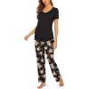 Ekouaer Womens Nursing Pajamas Maternity Breastfeeding Pjs Sleepwear Layer Soft Postpartum Lounge Set Pregnancy Clothes(B Floral Black)