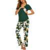Ekouaer Womens Nursing Pajamas Maternity Breastfeeding Pjs Sleepwear Layer Soft Postpartum Lounge Set Pregnancy Clothes(B Floral Green)