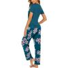 Ekouaer Womens Nursing Pajamas Maternity Breastfeeding Pjs Sleepwear Layer Soft Postpartum Lounge Set Pregnancy Clothes(B Floral Teal)