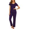 Ekouaer Womens Nursing Pajamas Maternity Breastfeeding Pjs Sleepwear Layer Soft Postpartum Lounge Set Pregnancy Clothes(B Purple)