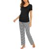 Ekouaer Womens Nursing Pajamas Maternity Breastfeeding Pjs Sleepwear Layer Soft Postpartum Lounge Set Pregnancy Clothes(B Stripe Black)