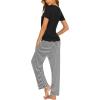 Ekouaer Womens Nursing Pajamas Maternity Breastfeeding Pjs Sleepwear Layer Soft Postpartum Lounge Set Pregnancy Clothes(B Stripe Black)