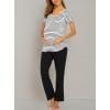 Ekouaer Womens Nursing Pajamas Maternity Breastfeeding Pjs Sleepwear Layer Soft Postpartum Lounge Set Pregnancy Clothes(B White Stripe)