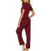 Ekouaer Womens Nursing Pajamas Maternity Breastfeeding Pjs Sleepwear Layer Soft Postpartum Lounge Set Pregnancy Clothes(B Wine Red)