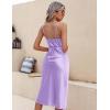 Ekouaer Womens Satin Nightgown Sexy Lingerie Sleepwear Spaghetti Strap Cowl Neck Elegant Long Slip Satin Silk Midi Dress(Lavender)