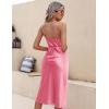 Ekouaer Womens Satin Nightgown Sexy Lingerie Sleepwear Spaghetti Strap Cowl Neck Elegant Long Slip Satin Silk Midi Dress(Light Pink)