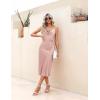 Ekouaer Womens Satin Nightgown Sexy Lingerie Sleepwear Spaghetti Strap Cowl Neck Elegant Long Slip Satin Silk Midi Dress(Pink)