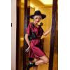 Ekouaer Women’s Satin Nightgowns V Neck Side Split Sleepshirt Short Sleeves Sleepwear Chest Pocket Nightshirt S-XXL(Wine Red)