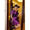 Ekouaer Women’s Satin Nightgowns V Neck Side Split Sleepshirt Short Sleeves Sleepwear Chest Pocket Nightshirt S-XXL(Wineberry)