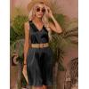 Ekouaer Women’s Satin Silk Nightgown V Neck Nightie Tank Sleepshirt Sleeveless Summer Dress Comfy Loungewear(Black)