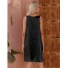Ekouaer Women’s Satin Silk Nightgown V Neck Nightie Tank Sleepshirt Sleeveless Summer Dress Comfy Loungewear(Black)