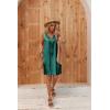 Ekouaer Women’s Satin Silk Nightgown V Neck Nightie Tank Sleepshirt Sleeveless Summer Dress Comfy Loungewear(Blue Green)