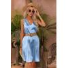 Ekouaer Women’s Satin Silk Nightgown V Neck Nightie Tank Sleepshirt Sleeveless Summer Dress Comfy Loungewear(Clear Blue)