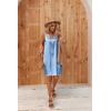 Ekouaer Women’s Satin Silk Nightgown V Neck Nightie Tank Sleepshirt Sleeveless Summer Dress Comfy Loungewear(Clear Blue)