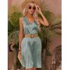 Ekouaer Women’s Satin Silk Nightgown V Neck Nightie Tank Sleepshirt Sleeveless Summer Dress Comfy Loungewear(Light Green)