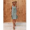 Ekouaer Women’s Satin Silk Nightgown V Neck Nightie Tank Sleepshirt Sleeveless Summer Dress Comfy Loungewear(Light Green)