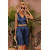 Ekouaer Women’s Satin Silk Nightgown V Neck Nightie Tank Sleepshirt Sleeveless Summer Dress Comfy Loungewear(Navy Blue)