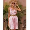 Ekouaer Women’s Satin Silk Nightgown V Neck Nightie Tank Sleepshirt Sleeveless Summer Dress Comfy Loungewear(Pink)