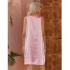 Ekouaer Women’s Satin Silk Nightgown V Neck Nightie Tank Sleepshirt Sleeveless Summer Dress Comfy Loungewear(Pink)