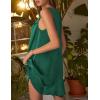 Ekouaer Women’s Satin Silk Nightgown V Neck Sexy Nightdress Tank Sleeveless Sleepshirt Lace Sleep Dress Nightwear S-XXXL(Dark Green)