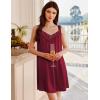 Ekouaer Women’s Satin Silk Nightgown V Neck Sexy Nightdress Tank Sleeveless Sleepshirt Lace Sleep Dress Nightwear S-XXXL(Red)