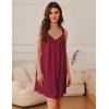 Ekouaer Women’s Satin Silk Nightgown V Neck Sexy Nightdress Tank Sleeveless Sleepshirt Lace Sleep Dress Nightwear S-XXXL(Red)