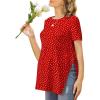 Ekouaer Women’s Maternity Shirts Short Sleeve Pregnancy Tops Blouses Split Side Casual Crewneck Pregnant Tunic Tee(Cute Polka Dots)