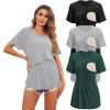 3pcs- Black + Light Gray + Lake Green