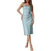 Ekouaer Women’s Nightgown Satin Slip Dress Sexy Lingerie Sleepwear Long Slip Silk Midi Dress Spaghetti Strap S-XXL(Mint Green)