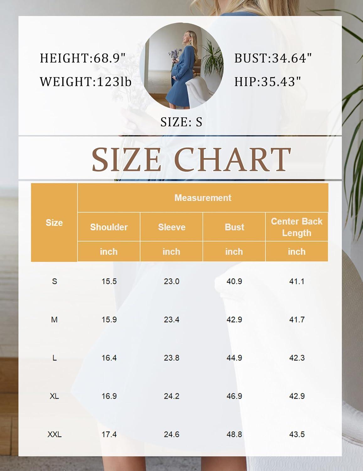 imageEkouaer Maternity Robe Labor Delivery Nursing Gown Hospital Breastfeeding Dress BathrobesAblue