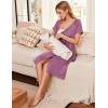 Ekouaer 3 in 1 Labor/Delivery/Hospital Gown Nursing Dress Maternity Nightgown Sleepwear for Breastfeeding with Button S-XXL(Purple Red)