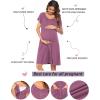 Ekouaer 3 in 1 Labor/Delivery/Hospital Gown Nursing Dress Maternity Nightgown Sleepwear for Breastfeeding with Button S-XXL(Purple Red)