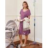 Ekouaer 3 in 1 Labor/Delivery/Hospital Gown Nursing Dress Maternity Nightgown Sleepwear for Breastfeeding with Button S-XXL(Purple Red)