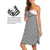 Ekouaer Labor and Delivery Gown for Hospital 3 in 1 Nursing Dress Sleeveless Maternity Snap Button Breastfeeding Nightgown(Black Striped-1)