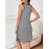 Ekouaer Labor and Delivery Gown for Hospital 3 in 1 Nursing Dress Sleeveless Maternity Snap Button Breastfeeding Nightgown(Black Striped-1)