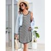 Ekouaer Labor and Delivery Gown for Hospital 3 in 1 Nursing Dress Sleeveless Maternity Snap Button Breastfeeding Nightgown(Black Striped-1)