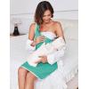 Ekouaer Labor and Delivery Gown for Hospital 3 in 1 Nursing Dress Sleeveless Maternity Snap Button Breastfeeding Nightgown(Cyan)