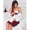 Ekouaer Labor and Delivery Gown for Hospital 3 in 1 Nursing Dress Sleeveless Maternity Snap Button Breastfeeding Nightgown(Deep Red)
