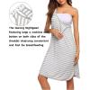 Ekouaer Labor and Delivery Gown for Hospital 3 in 1 Nursing Dress Sleeveless Maternity Snap Button Breastfeeding Nightgown(Grey Striped)