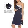 Ekouaer Labor and Delivery Gown for Hospital 3 in 1 Nursing Dress Sleeveless Maternity Snap Button Breastfeeding Nightgown(Navy Blue)