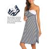 Ekouaer Labor and Delivery Gown for Hospital 3 in 1 Nursing Dress Sleeveless Maternity Snap Button Breastfeeding Nightgown(Navy Striped)