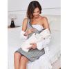 Ekouaer Labor and Delivery Gown for Hospital 3 in 1 Nursing Dress Sleeveless Maternity Snap Button Breastfeeding Nightgown(Navy Striped)