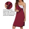 Ekouaer Labor and Delivery Gown for Hospital 3 in 1 Nursing Dress Sleeveless Maternity Snap Button Breastfeeding Nightgown(Wine Red)