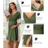 Ekouaer Labor and Delivery Gown for Hospital Short Sleeve Maternity Nursing Dress Nightgown with Button S-XXL(Army Green)